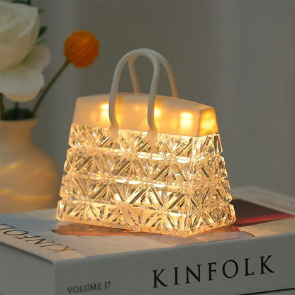 Creative Night Light Acrylic Crystal Handbag With Hand Gift for Children's Gift Bedside Atmosphere Deco  Led Small Table Lamps