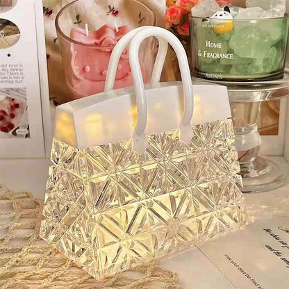 Creative Night Light Acrylic Crystal Handbag With Hand Gift for Children's Gift Bedside Atmosphere Deco  Led Small Table Lamps